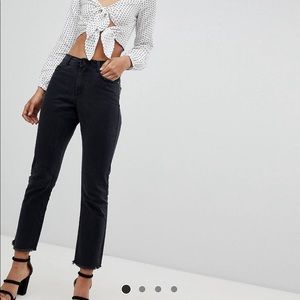 Missguided tall wrath straight leg black jeans